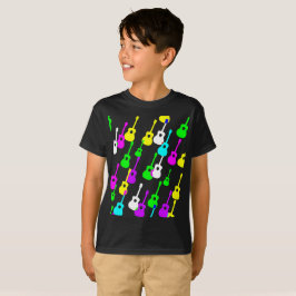 Random Multifärgad Guitar Shapes Musician Shirt T
