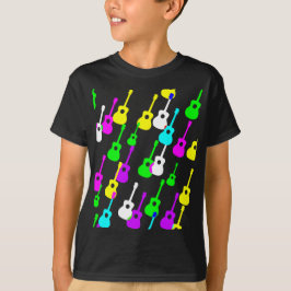 Random Multifärgad Guitar Shapes Musician Shirt T Shirt