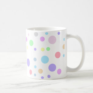 Random pastel polka dots mönster kaffemugg