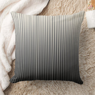 Random Pin Rand Linjer Gradient Black Grått Cream Kudde