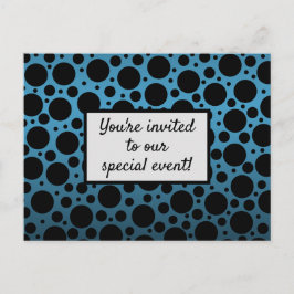 Random Polka dots Peacock Blue-vykortsinbjudan Vykort