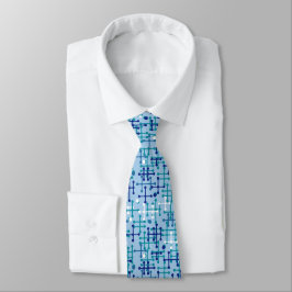 Random Rand Line Blue Mönster Neck Tie Slips