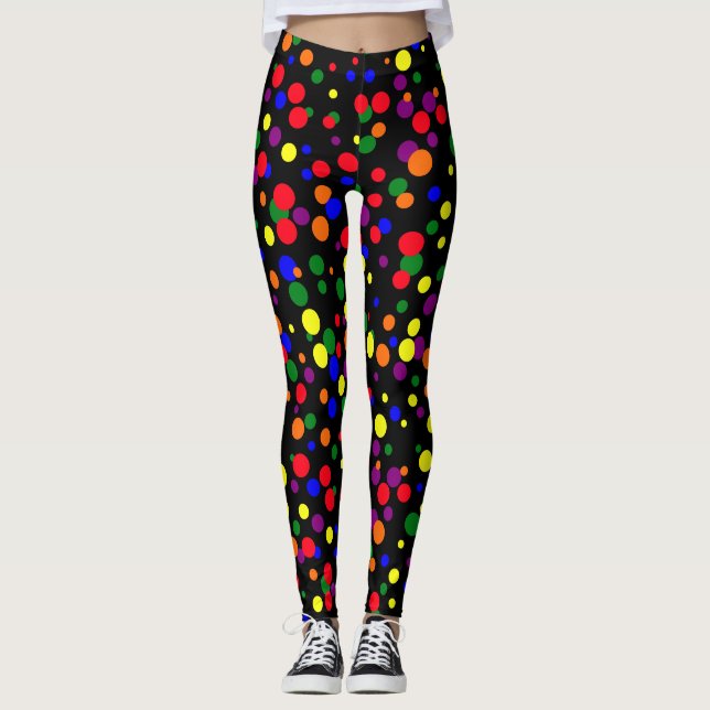 Random Spots Mönster Pride Färg Leggings (Framsida)
