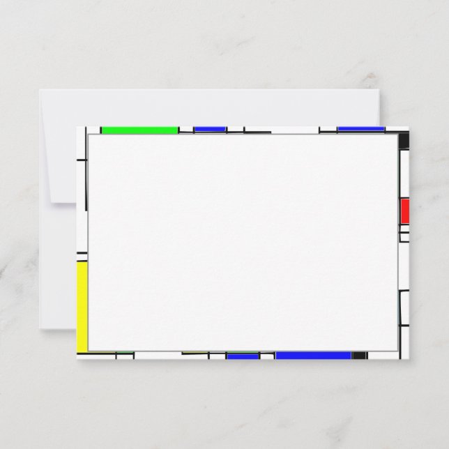 Random Squares Homage To Mondrian Anteckningskort (Framsida)