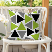 Random Triangles Lime Green Grått Black on White