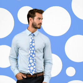 Random White Polka Dot Mönster Cornblomme Blue Tie Slips