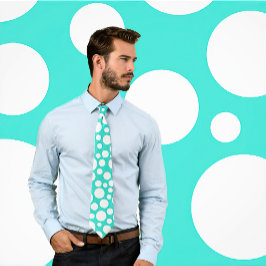 Random White Polka Dot Mönster om Turquise Tie Slips