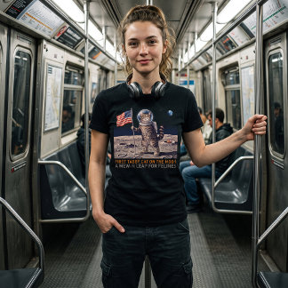 Randy katt på månastronaut Rollig Retro T-Shirt
