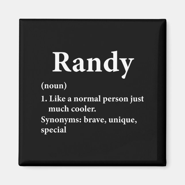 Randy Name Definition Funny D  Magnet (Framsidan)