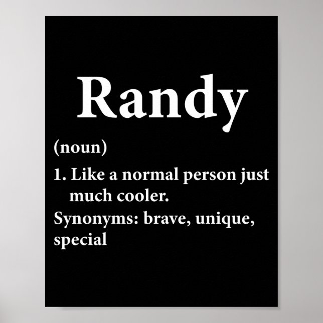 Randy Name Definition Funny D  Poster (Framsidan)