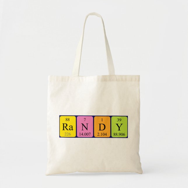 Randy Periote bord namn tote bag Tygkasse (Framsidan)