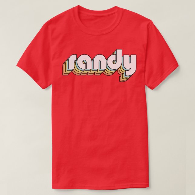 Randy Retro Regbow Typography Faded Stil T Shirt (Design framsida)