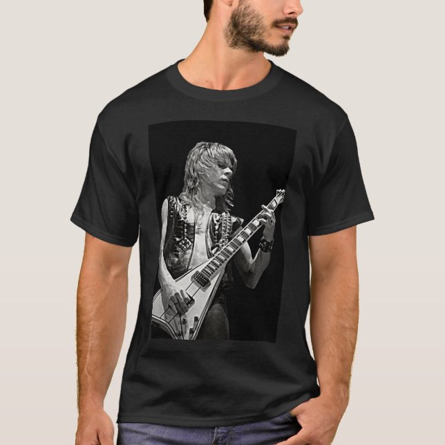 Randy Rhoads Art  Heavy Metal Hard Rock Premium  C T Shirt (Framsida)