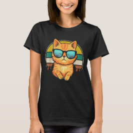 Randy stil Orange Tabby Katt som bär solglasögon T Shirt