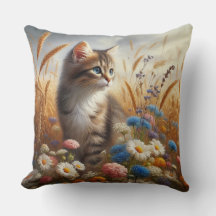 Randy Tabby Katt Unge Katt Älskare Blommig 20x20 B