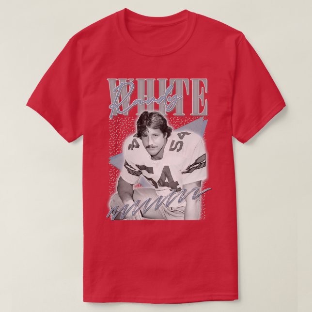 Randy White Retro Fläkt Gift Design T Shirt (Design framsida)