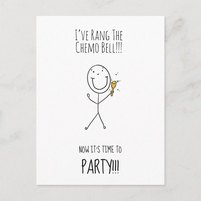 Rang Chemo Bell Party-inbjudan Vykort (Framsida)