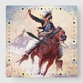 Range Cowboy William R Leigh 1914 Fyrkantig Klocka