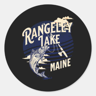 Rangeley Lake Maine flugfiske öring B Fisher Sou Runt Klistermärke