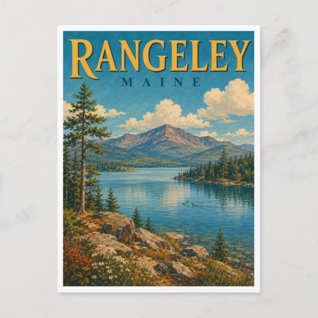 Rangeley Maine Rangeley Lake GeoSaga Vykort (Framsida)