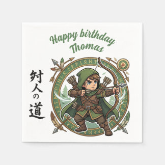 Ranger Archer RPG Hunter Anime Chibi Game Birthday Pappersservett