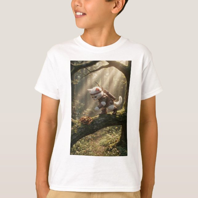 Ranger Cat Explorer Kids tecknad tröja (Framsida)