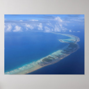 Rangiroa Blue Lagoon från flygplan Poster