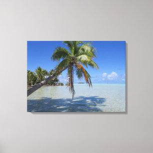 Rangiroa Blue Lagoon Tropical Handflatan Canvastryck