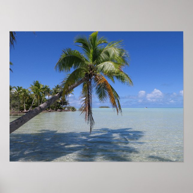 Rangiroa Blue Lagoon Tropical Handflatan Poster (Framsidan)
