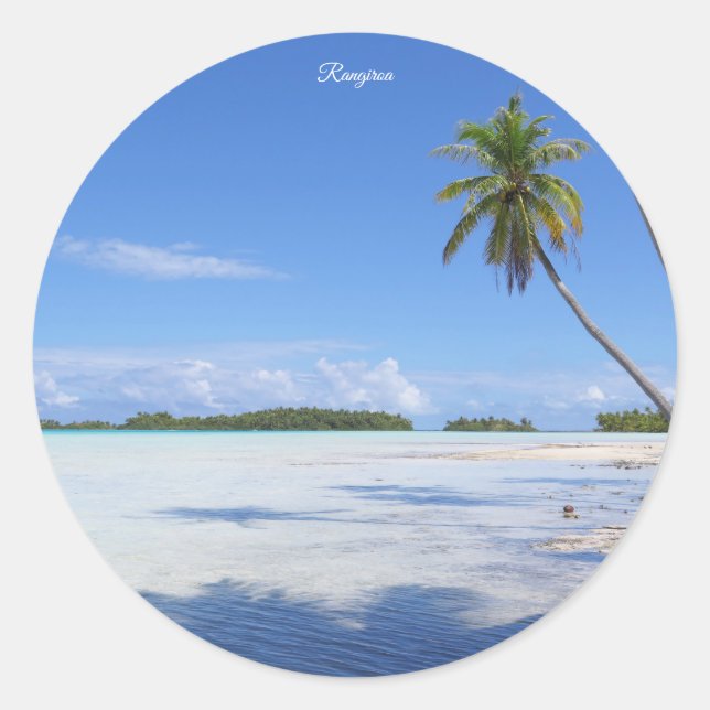 Rangiroa palmer runt klistermärke (Framsida)