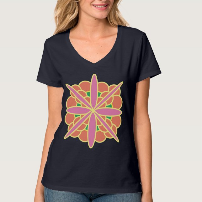 Rangoli art svart t shirt (Framsida)