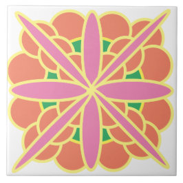 Rangoli av färger kakelplatta