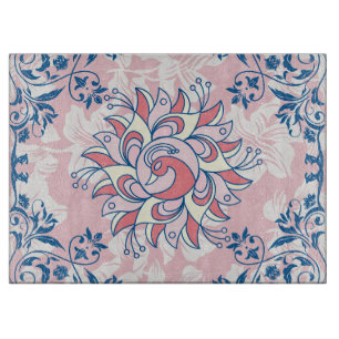 Rangoli Blommigt Artwork, Blue Bright Life