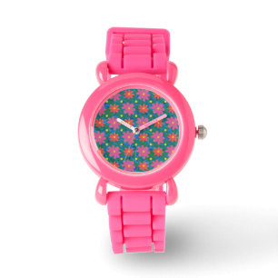 Rangoli Flowers och Polka dots Kids Glitter Watch Armbandsur