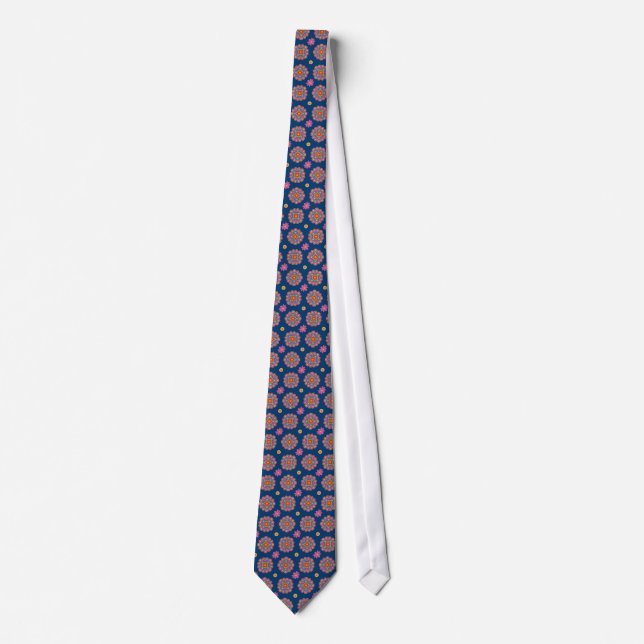 Rangoli Flowers, Polka dots, Blue, Unisex Necktie Slips (Framsida)