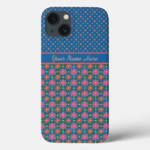 Rangoli Flowers Polka dots på Blue iPad Mini Case