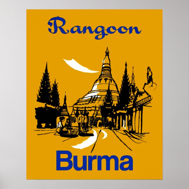 Rangoon, Burmas reseaffisch Poster (Framsidan)