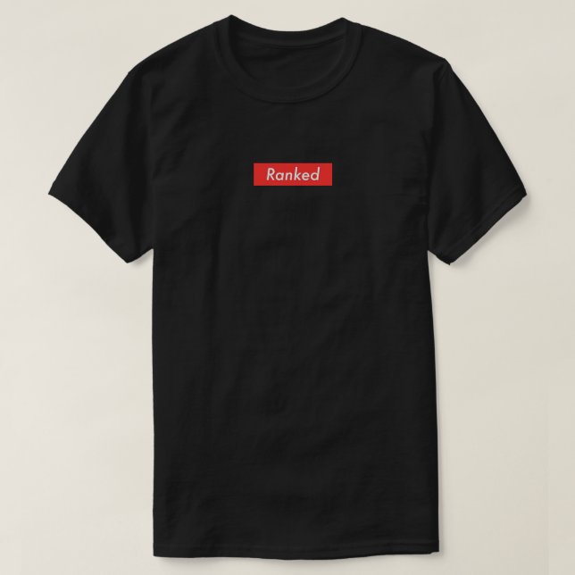 Rangordnad svart T-tröja Tee Shirt (Design framsida)