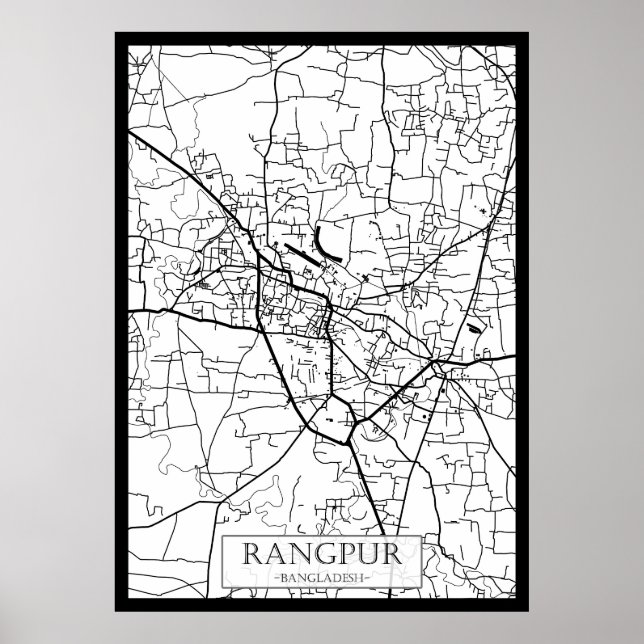 Rangpur Bangladesh Stadskarta Poster (Framsidan)