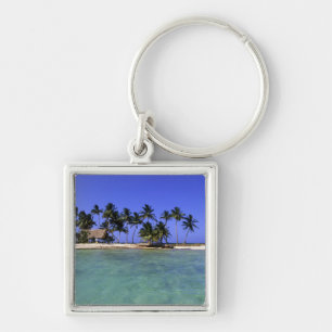 Ranguana Caye, Belize Fyrkantig Silverfärgad Nyckelring
