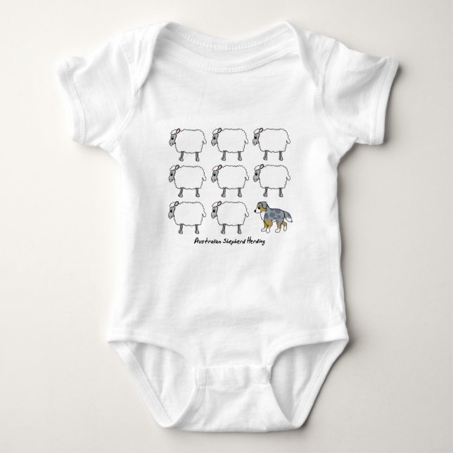Ranka för baby för australian shepherdsamlarefår tee shirt (Framsida)