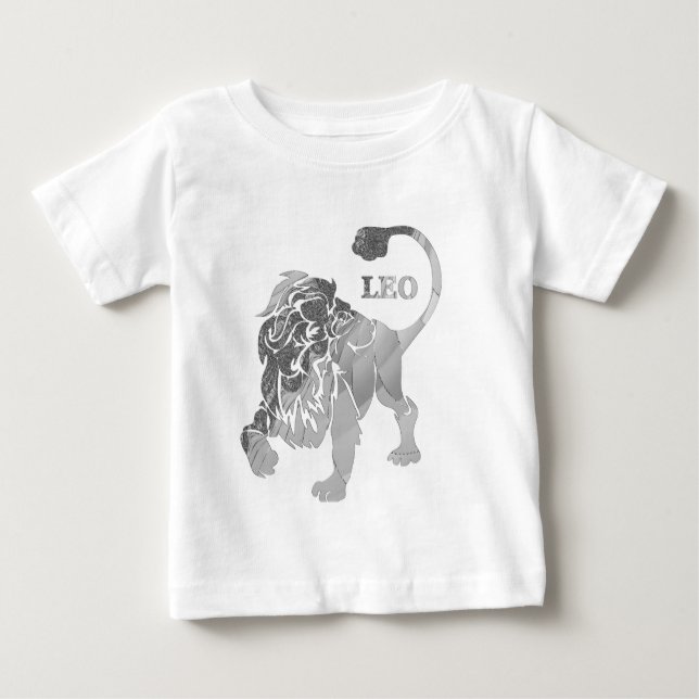 Ranka för baby för silverLeo lejon Zodiac Tee (Framsida)