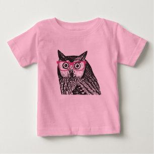 Ranka för baby för uggla för Nerdfågelvintage Tee