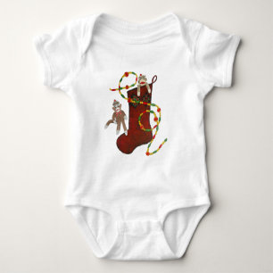 Ranka för julsock monkeybaby tee