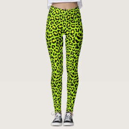 Ranka Lime Green Punk Sten Leopard print Leggings