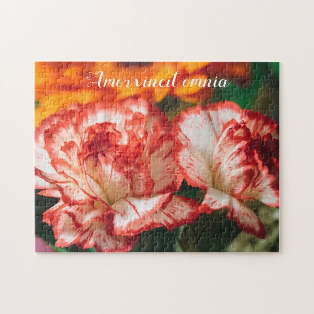 Ranka nejlikor och gerbera pussel (Horisontell)