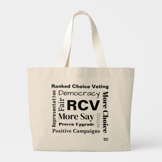 Rankad Choice Voting ord Large Tote Bag Jumbo Tygkasse (Baksida)