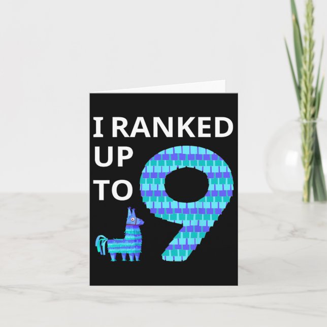 Rankade upp till 9-dagars videospel Llama Piñata B Kort (Framsida)