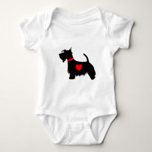 Rankan för bebiset för Scottiehundhjärta/växer T Shirt