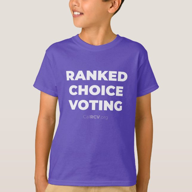 Ranked Choice Voice | CalRCV.org T Shirt (Framsida)